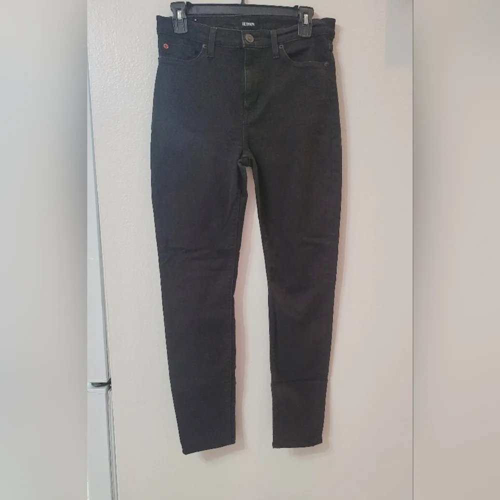 HUDSON Elegant Black High Rise Super Skinny Ankle Jeans for Women size 28